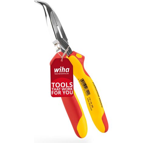Wiha Pince demi-ronde Professional electric avec taillant, forme courbe, env. 40° 200 mm, 8" (26729) (1/5)