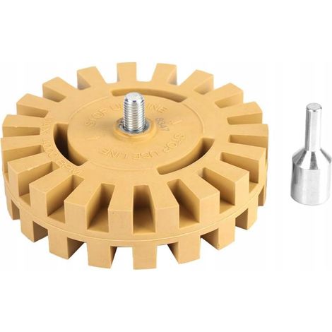 Gummischeibe / Scheibe zum Entfernen von Kleber von „Blumen“-Felgen, 100 mm + Adapter für einen Schraubendreher