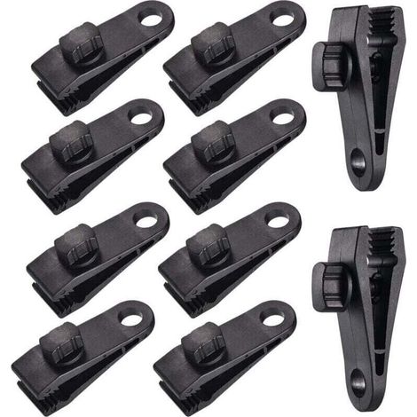 10 Sets Clip de Bâche Tente Pince Bâche Auvents Clip, Pince à Bâche, Pince pour Tente, pour Tente Voiture, Bâche, Auvents, Camping (1/4)