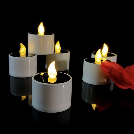 Moule À Bougie Électrique - Bougie À Thé LED Solaire - Décoration Festive Intérieure Extérieure - 6 Pièces (1/2)