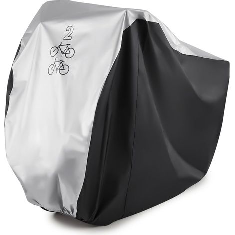 Housse pour 2 vélos en nylon imperméable, résistante à la pluie, à la poussière et aux UV, idéale pour les routes de montagne.