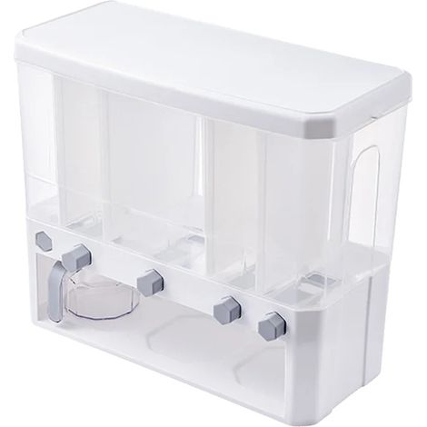 Distributeur de riz, Joint hermétique, Design gain de place, Blanc (1/2)
