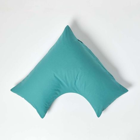 HOMESCAPES Teal Egyptian Cotton V Shaped Pillowcase 200 Thread Count - Teal