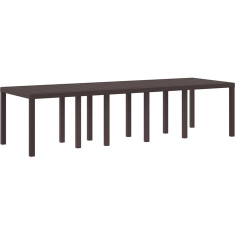 Gartentisch Braun 300 x 100 x 73 cm Poly-Rattan