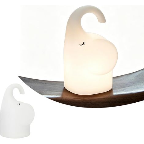 Veilleuse Éléphant Rechargeable Deux Modes D Éclairage Lampe En Silicone Tactile Décoration Mignonne Pour Chambre Enfant Et Chambre À Coucher (1/5)