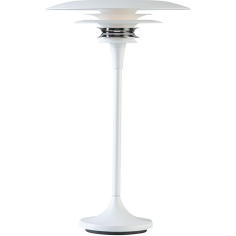 Diablo DaVinci 30cm Lampe de Table Moderne Blanc Plat, Interrupteur sur Cordon 1x G9