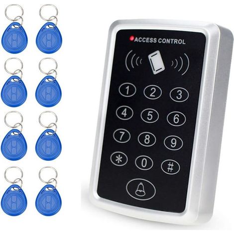 RFID 125 KHz pour Porte de Contrôle d'accès Système 1000 Utilisateurs RFID Keypad Avec 10 pièces RFID Porte-clés (T11) (1/5)