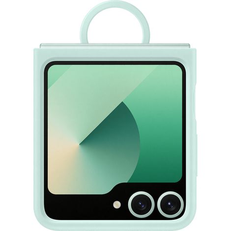 Samsung Silikonhülle mit Ring Faltbare Hülle de Silikon mit Ring für Galaxy Z Flip6, Mint (1/5)