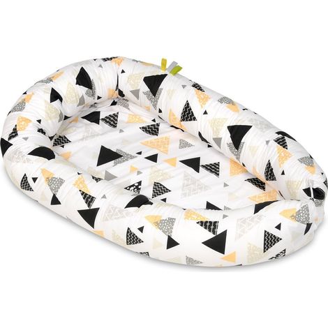 Nido de bebé - nido de bebé - 0-8 meses - 100% algodón - 82x54cm - triángulos amarillos