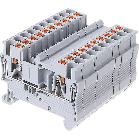 Lot de 10 borniers à insertion sur rail DIN Pt 2.5, alimentation sans vis à ressort (1/4)