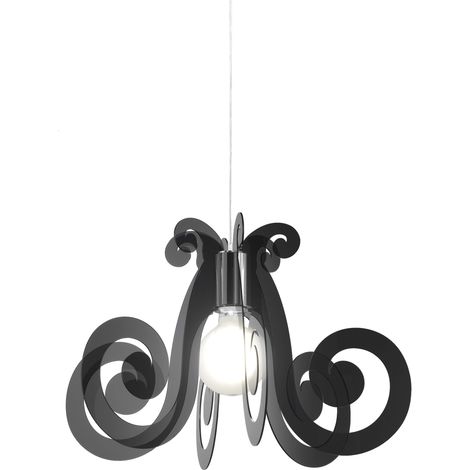 Lampadario a sospensione in Plexiglas MIZAR Fumè diametro 64x h41 cm (1/2)