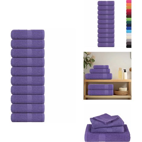 Serviettes de visage 10 pcs violet 30x30 cm 360 g/m² 100% coton - Serviette De Visage - Serviettes De Visage - Serviette - Serviette De Bain (1/5)