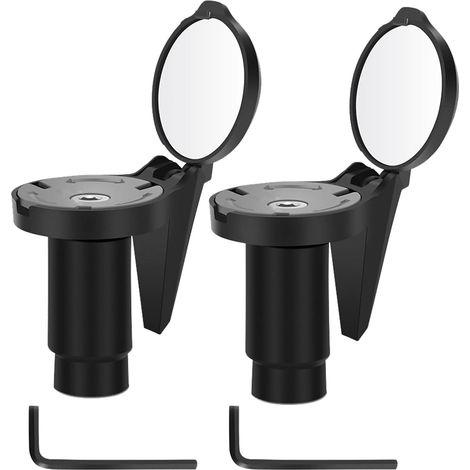 Sollbry Espejo retrovisor para bicicleta HD, ajustable a 360 grados, plegable, de cristal, para manillar de bicicleta de montaña y carretera, 2 unidades (1/5)