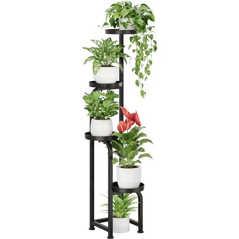 Support Plantes Intérieur Haut, Étagère Plante Métal 4 Niveaux Pour Plusieurs Plantes, Porte Plante Extérieur Pour Terrasse, Jardin, Balcon, Salon, Chambre. (1/5)