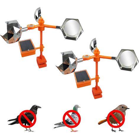 2 pièces d'entraînement éolien vocal solaire, protection des oiseaux des vergers et des terres agricoles en diamant coloré (1/5)