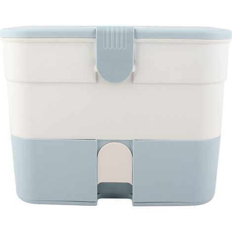 Kosmetikaufbewahrungsbox mit zwei Ebenen und großer Schublade, tragbar, für Nagellack, Blau (1/5)