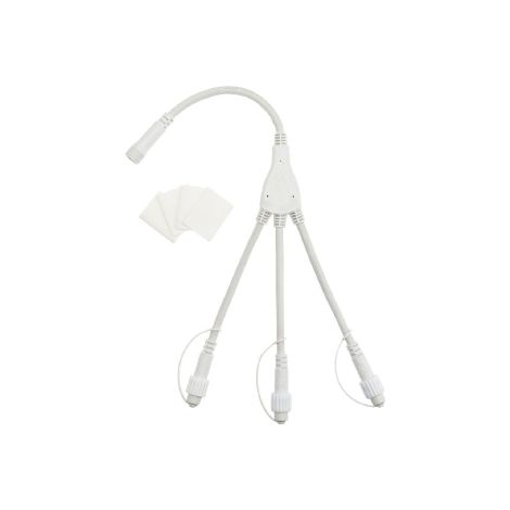 Cable multiconnecteur Luccika avec connecteurs 3 sorties 1 entre'e male et 3 sorties femelles pour guirlandes et rideaux stalactites IP44