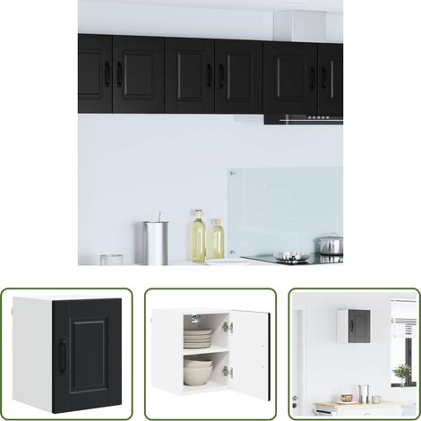 vidaXL Wandregal - Küchenschrank mit Regal Schwarz 30 x 31 x 40 cm Holzwerkstoff (1/5)