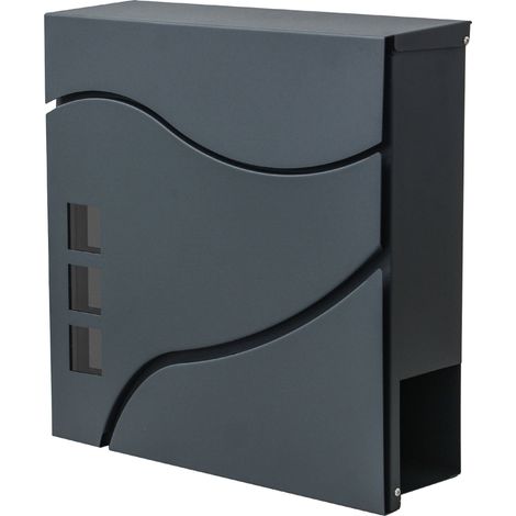 Cassetta portalettere a parete HHG-205 acciaio zincato 11x37x37cm antracite