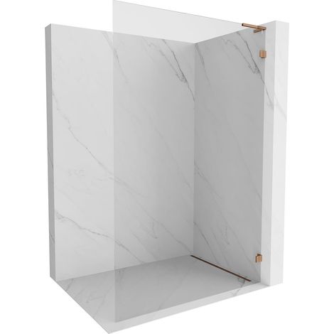Mexen Lunar L pared de ducha Walk-in derecha 90 x 200 cm, transparente 8 mm, oro rosa - 830L-090-000-60-00-P (1/5)
