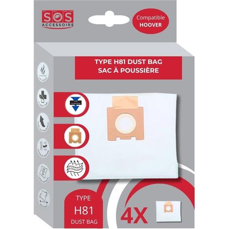 Ersatzteil - SOS Accessoire Boite de 4 sacs microfibre H81 pour Aspirateur HOOVER 35601865 - - HOOVER (1/2)