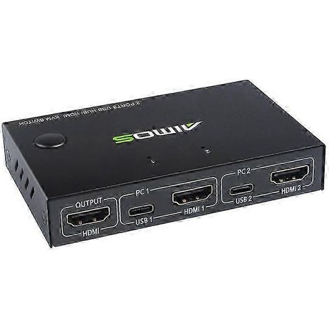 AM-KVM201CC Hub USB 2 ports avec commutateur KVM HDMI (câble d'extension non inclus) (1/4)