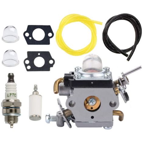 BARKBUSTERS Carburateur avec joint Tuyau d'essence Bougie d'allumage pour Husqvarna 122C 122LDX 122LK Coupe-bordure McCulloch T22LS T22LSC Remplace 581734301 574386701