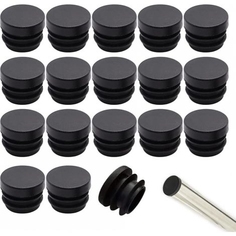 32 pièces Bouchon Chaise Plastique 16mm, Embout rond pour tube chaise (1/4)
