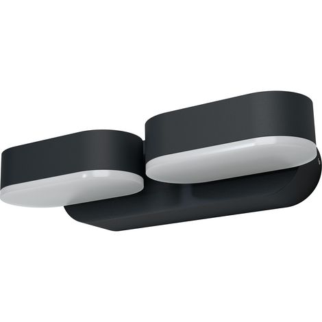 OSRAM ENDURA Style set de 2 mini-spots en gris foncé, applique extérieure LED avec tête pivotante à 340°, protection IP44, idéal pour l'éclairage d'entrée (1/5)