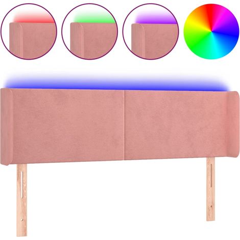 Maison Exclusive - Testiera a LED Rosa 147x16x78/88 cm in Velluto