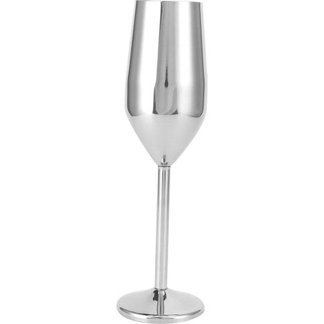 Coupe à champagne 200ml en acier inoxydable, verre à boire brillant pour bar, fête, banquet, pique-nique