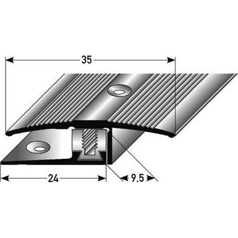 Übergangsprofil / Übergangsschiene Laminat "Vernon", Höhe 7 - 17 mm, 35 mm breit, 3-teilig, Aluminium eloxiert, gebohrt, Flex-goldfarbig-900