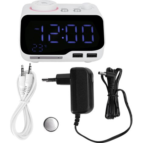 Réveil haut-parleur Bluetooth M9, miroir sans fil, lecteur radio stéréo LED, 100-240 V, minuterie de répétition