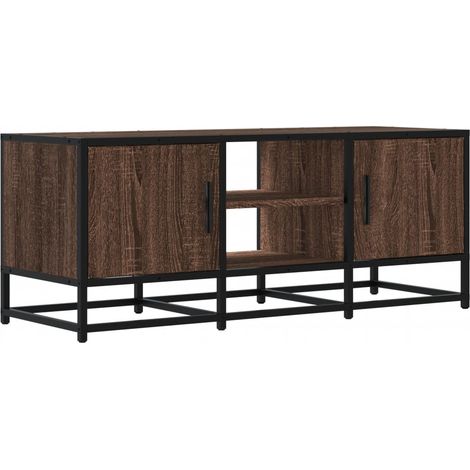 Mobile TV multimediale scaffale per televisione televisione buffet sala da pranzo soggiorno camera da letto rovere 100 x 35 x 41 cm derivati del legno e metallo marrone 020027107