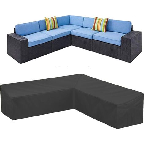 Housse Canapé d'angle Jardin Imperméable 210D Oxford Anti-Poussière Housse pour Meubles de Jardin Forme en L Couverture canapé de Coin (200 x 270 x 82cm) GROOFOO