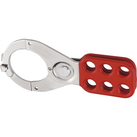 Acier 1–1,3 cm Système de verrouillage Tag Out Moraillon à anse avec dégagement et pince – Rouge (1/2)