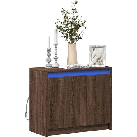 LED-Sideboard Braun Eichen-Optik 72x34x61 cm Holzwerkstoff