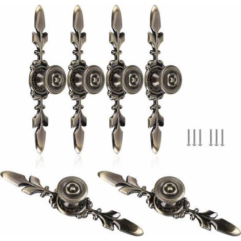 Stück Schubladengriffe aus Zinklegierung im Vintage-Stil, antike Griffe, Möbelknöpfe für Schubladen, Kleiderschränke, Schränke mit Schrauben zur Dekoration von Schubladen, Kommoden usw. (1/4)