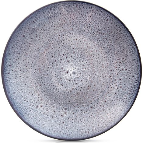 Plato llano de cer谩mica con esmalte morado de 27 cm. (1/5)