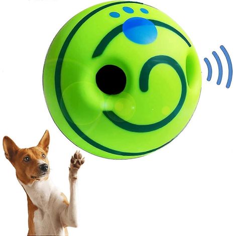 Balle interactive Wobble Giggle Ball, jouet puzzle pour chien, distributeur de friandises, ballon de football couineur (1/5)
