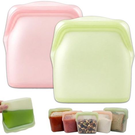 Silikon-Aufbewahrungsbeutel – 2er-Pack – 1000 ml – Gefrierbeutel – Kompakte Größe (1/5)