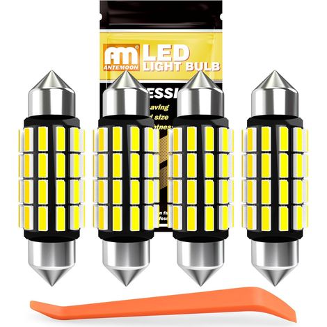 4pcs Ampoule Navette, 39mm C5W, 24SMD 4014, Canbus Sans Erreur, Intérieur Voiture (1/5)