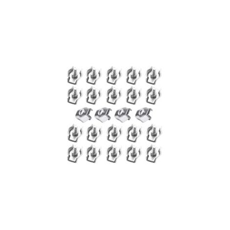 Lot de 24 serre-câbles en acier inoxydable pour câbles de 3mm – Fixation sécurisée pour chantiers et navires – Dimensions 17,8 x 14mm