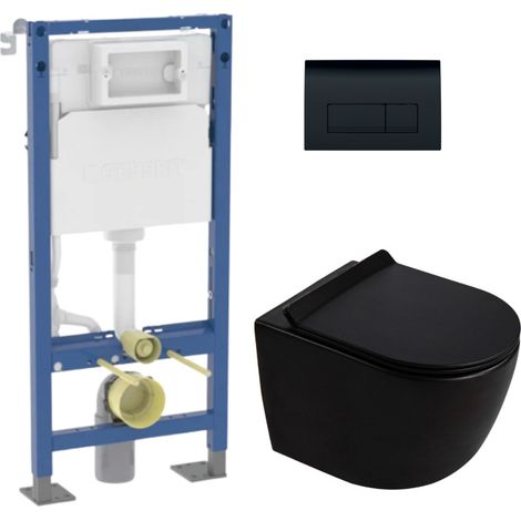 Duofix pack WC bâti-support autoportant + WC suspendu sans bride Ceramia PixL avec abattant SoftClose + plaque (GEBCEPXBMT06-FR)