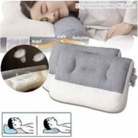Oreiller Oreiller cervical en mousse à mémoire de forme pour les douleurs au cou et aux épaules, respirant et hypoallergénique pour une circulation d'air confortable (1/5)