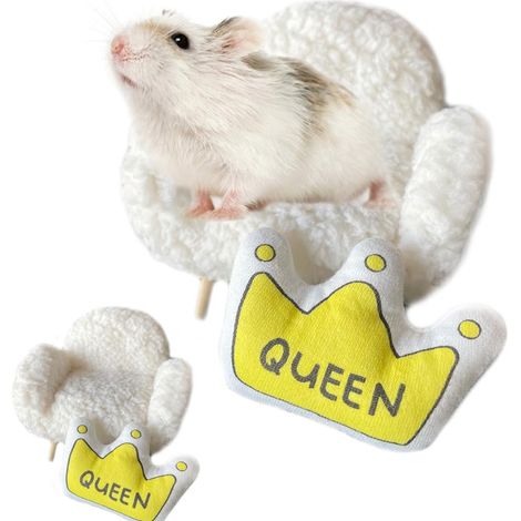 Mini-Hamstersofa aus Baumwolle, bequemes Bett für Kleintiere (mit Kissen), Käfigdekoration, Fotospielzeug, Wohnaccessoires für Freizeit und Lebensraum, Schlafmatte, Ruhenest, geeignet für Hamster, Mäu