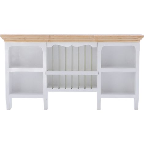 Armoire murale miniature 1/12 peinte à la main pour maison de poupée, étagère décorative blanche (1/5)