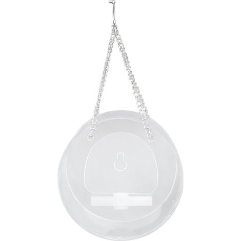 Lot de 2 Mangeoires à Oiseaux Rondes Décoratives en Verre Transparent, Ventouses Fortes pour Jardin Extérieur (1/5)
