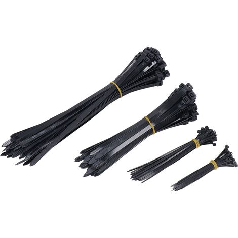 Hochleistungs-Kabelbinder, 200 Stück, sortiert, schwarz, 4-6-8-12 Zoll, Zugfestigkeit 18-120 lb, Hochleistungs-Kabelbinder (1/5)