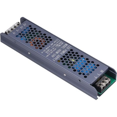Alimentation LED 400W 24V Noir pour Ruban Lumineux Long, Transformateur Magnétique 16.6A